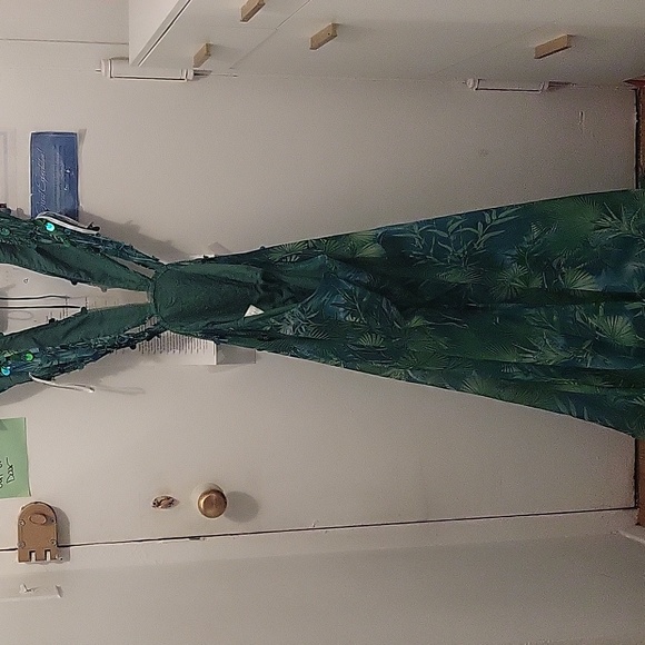 J LO MAXI GREEN MAXI DRESS REPLICA - Picture 4 of 8